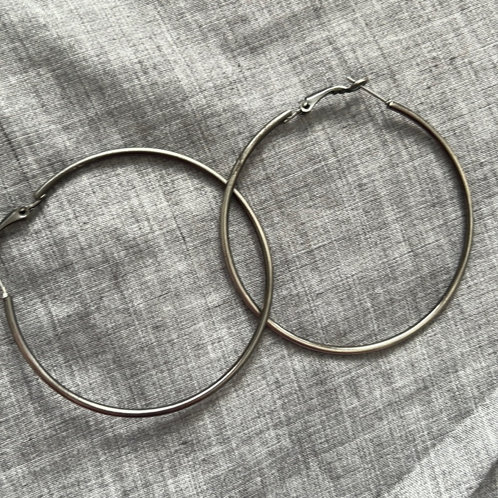 Silver hoop earrings